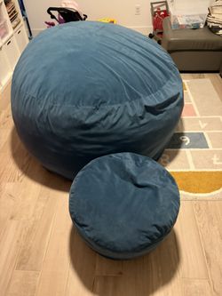 Large Bean Bag and Foot Stool