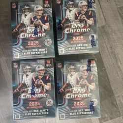 4 2025 Topps Chrome Football Value Box Blasters