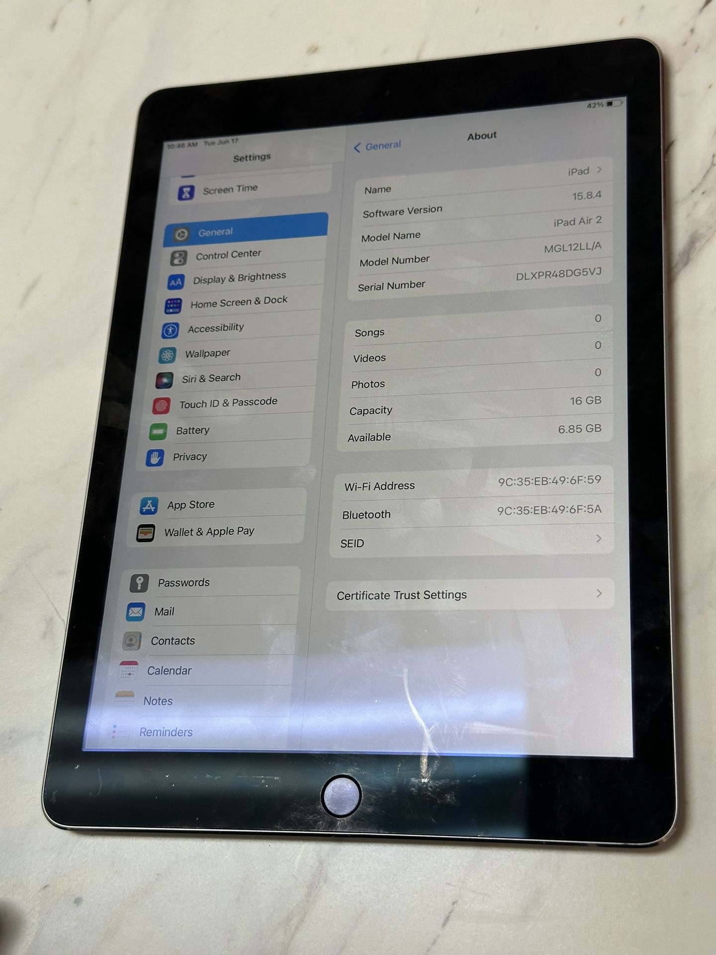 Apple iPad Air 2 16GB WiFi