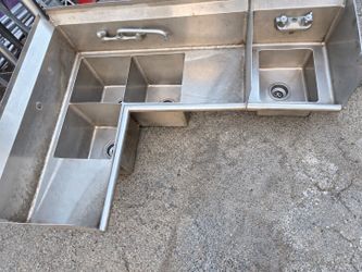Commercial Stainless Steel Corner Sink Unit
