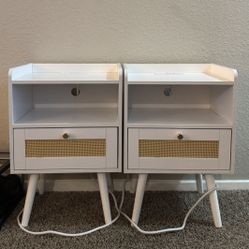 Bedside Tables w/ Charging Stations