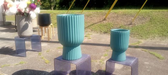New fiber clay rippled top garden planter's high quality very detailed