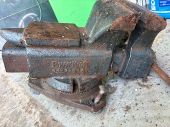 Vintage Powr-Kraft Swivel Bench Vise – Heavy Duty Cast Iron – Made in USA