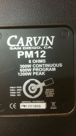 CARVIN PM12 8 OHMS discount 1200W PEAK