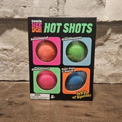 Teenie Nee Doh Hot Shots Stress Balls 4 Pack Squishy Toys NEW