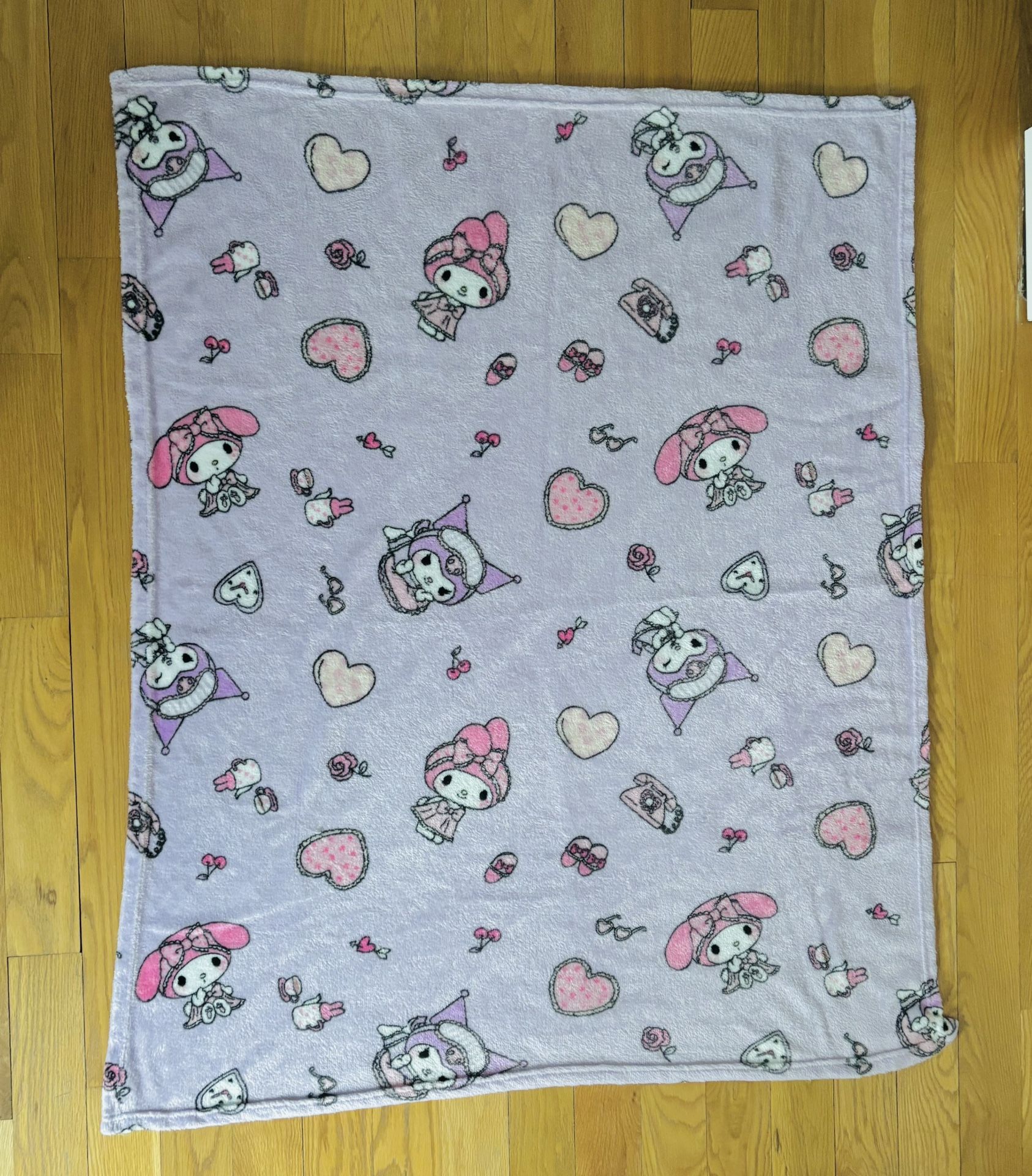 SANRIO KUROMI & MYMELODY - Silk Touch Throw Blanket Sleep Over Fun - 40"X 50"