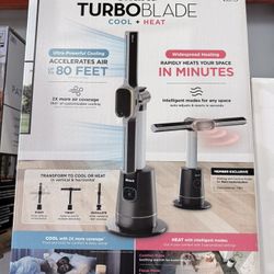 Shark TurboBlade Cool + Heat – 2-in-1 Bladeless Tower Fan & Space Heater for Customizable Year-Round Indoor Use, Bedroom, Living Room, & Office | Powe