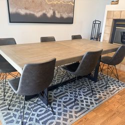 Modern Expandable Dining Table + 6 Chairs (American Furniture Warehouse)