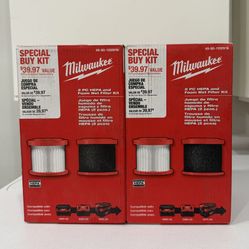 Milwaukee M18/M12 HEPA Wet/Dry Vacuum Filter 2 boxes of (2-Pack)