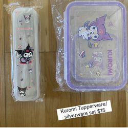 Kuromi Lunchbox & Silverware Set