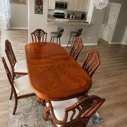 Solid Wood Dining Table Set with 6 Chairs – $600 OBO
