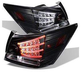 AKKON - For 08-12 Honda Accord 4 Doors Sedan Model Black Bezel LED Angel Wing Design LED Tail Lights Brake Lamps