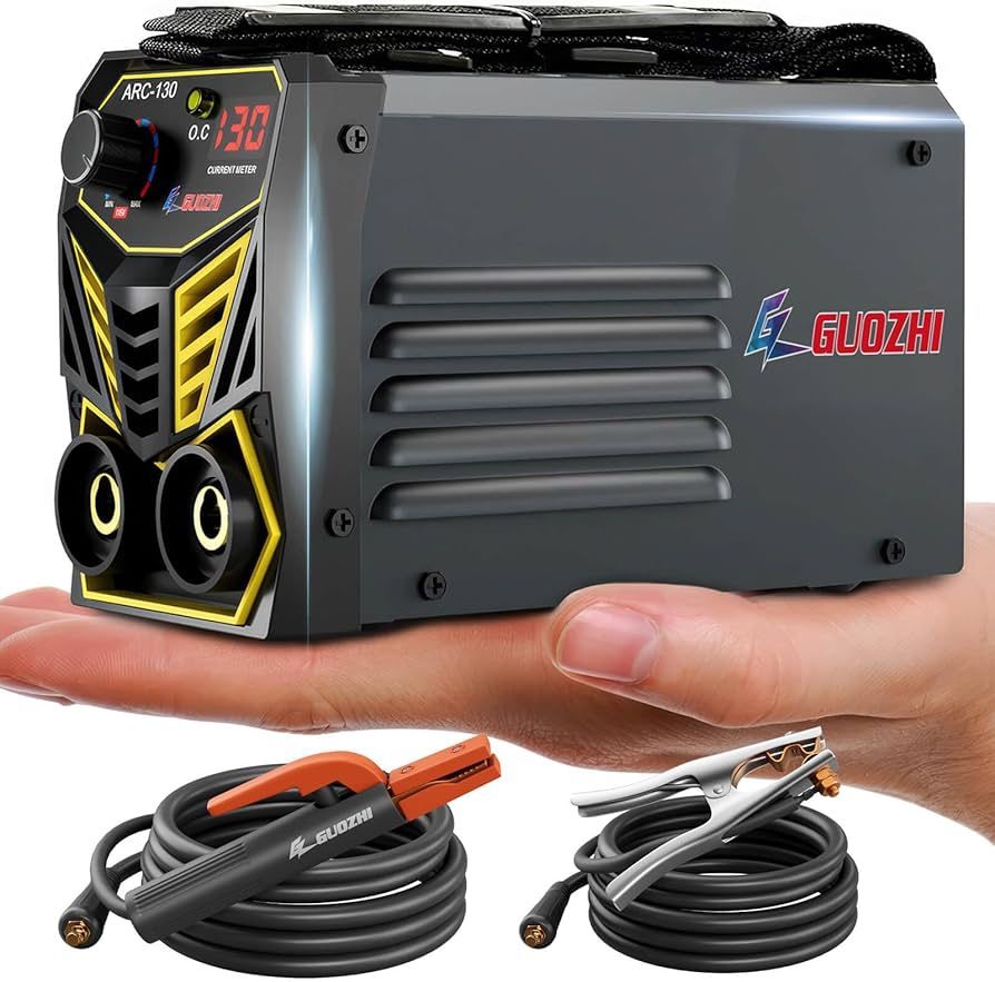 Stick Welder Small Mini Portable, 110V 130A ARC MMA Welding Machine with Electrode Holder Cable & Work Clamp, IGBT Inverter Welder Digital Display, We