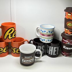 Set 2 Galerie Reese's Coffee Tea Mugs Orange