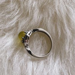 Peridot 925 Silver Band Ring 