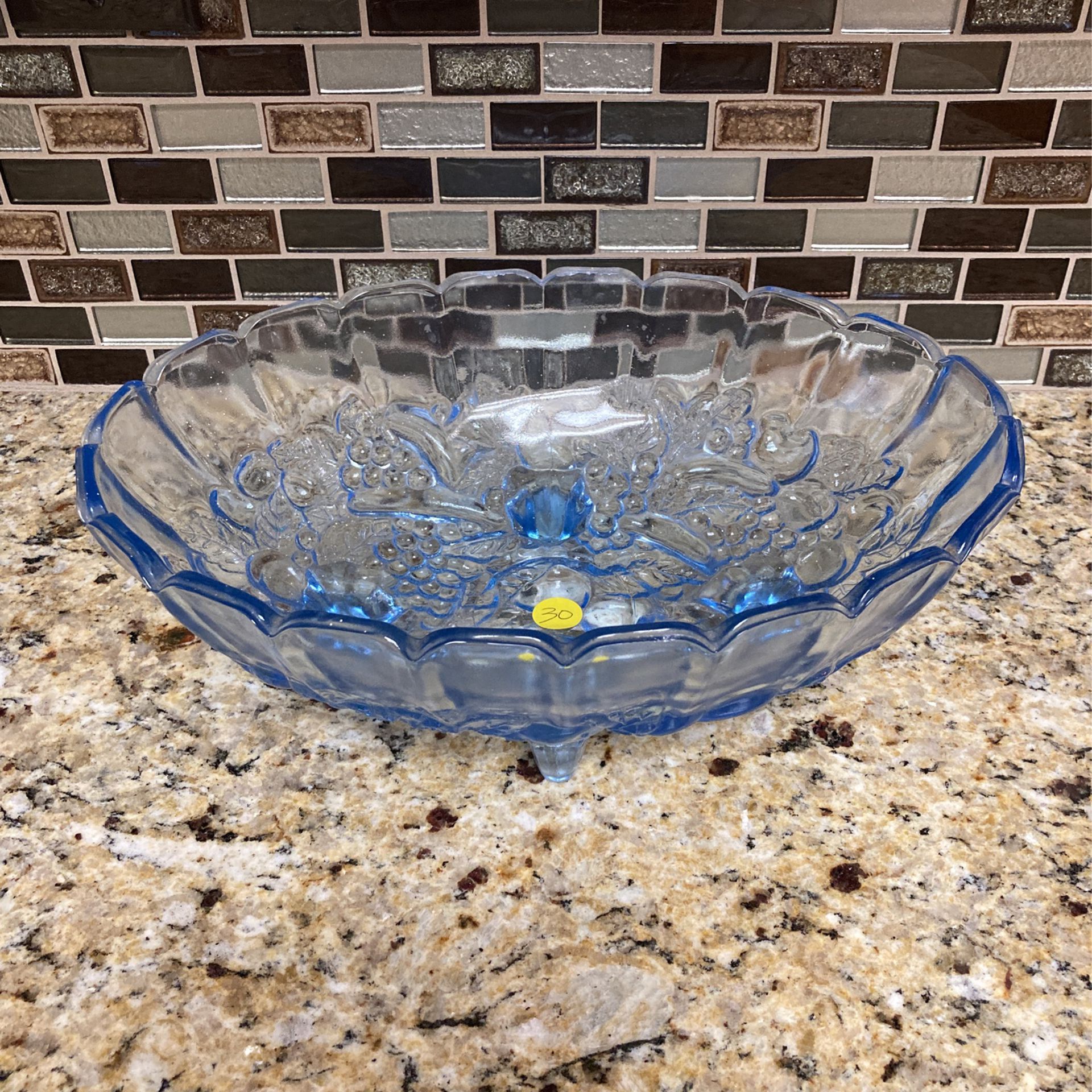 Carnival glass footed fruit bowl antique