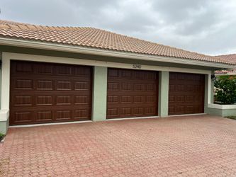 New! 1 Car Wood Grain Garage Door - FLASH SALE, Install Free - Hurricane Ready Now