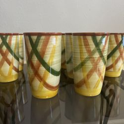 🏺 VINTAGE GEMS: Set of 10 Ceramic Tumblers (1940s-1950s) 🏺