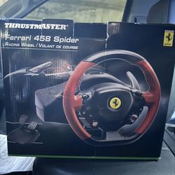 Thrustmaster Ferrari 458 Spider Steering Wheel Xbox One Pedals Metal Genuine 