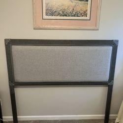 Gray Headboard For Queen Size Bed + Metal Bed Frame