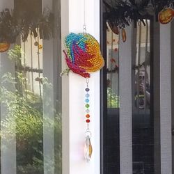 Blingy Multicolored Rose Suncatcher