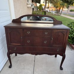 Antique 1920s Solid Wood Buffet / Sideboard / Credenza /Server
