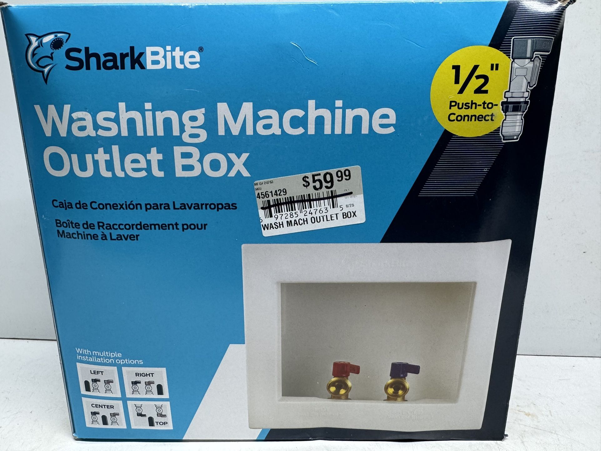 New SharkBite Washing Machine Outlet Box. Must Pick Up