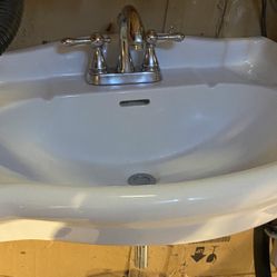 Nice Pedestal Sink + Faucet (PRICE LOWERED Must Go ASAP)