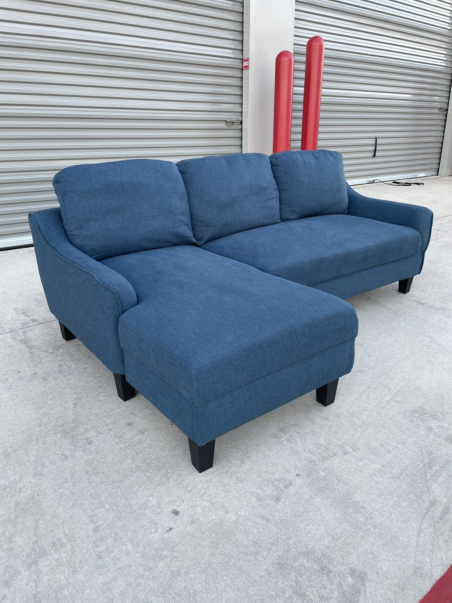 Small Blue Sleeper Sectional