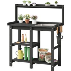 🪴 Outdoor Potting Bench w/ Sink – HDPS Weather Resistant Garden Table