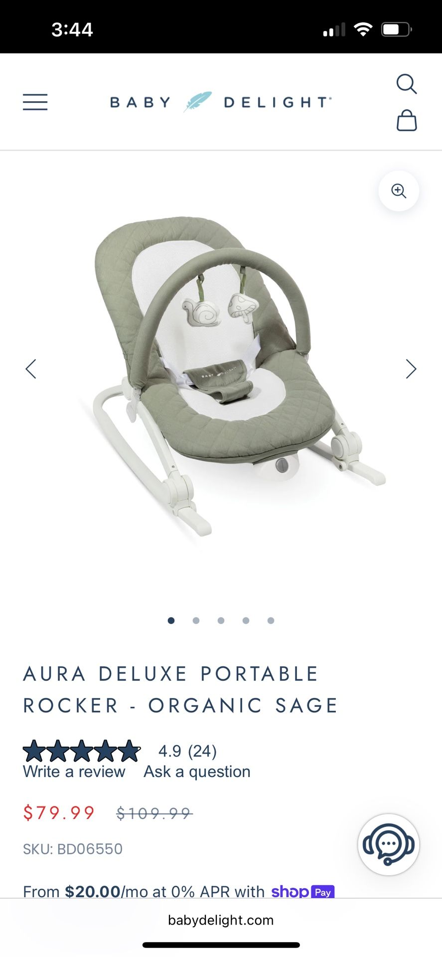 Baby Delight Aura Deluxe Portable Rocker