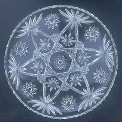 Glass Plate with intricate Design 13.5 in x 13.5 in