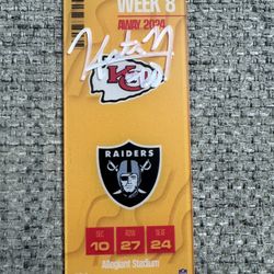 Hunter Nourzad Signed Autograph Week 8 Commemorative Acrylic Ticket - Beckett Coa - KC Chiefs