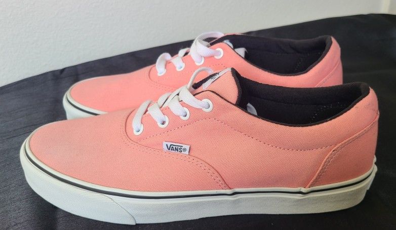 VANS DOHENY Ladies Checker Lace Pink Icing White Trainers Shoes Lace Up Sz 11 $ 40