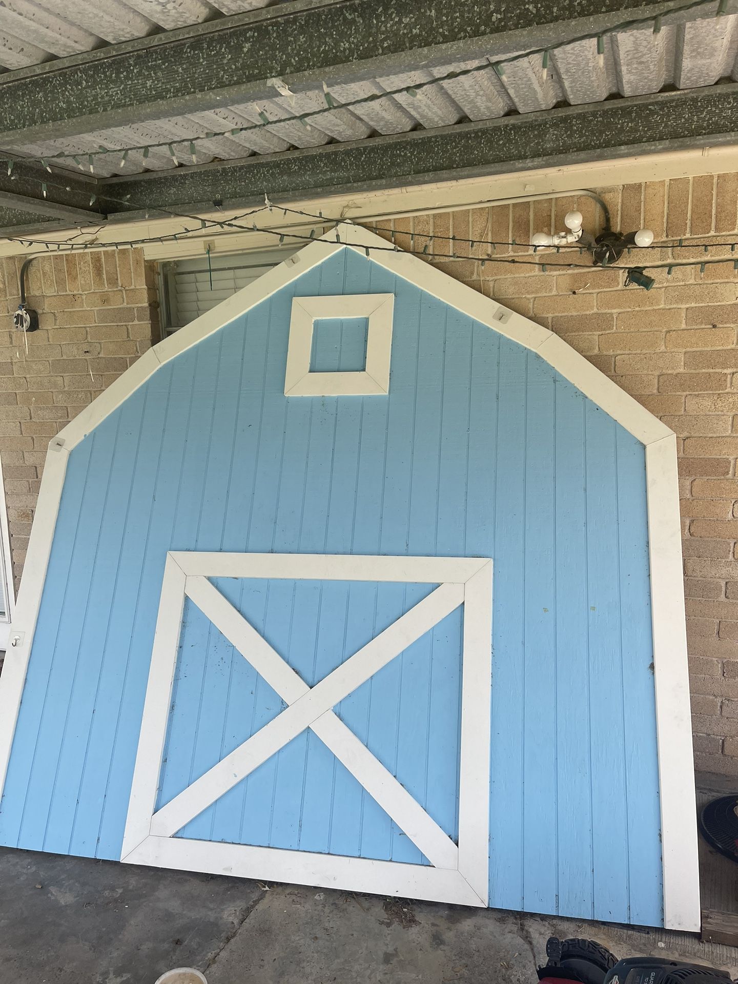 Blue barnyard Party Backdrop