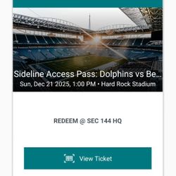 Miami Dolphins Vs Cincinnati Bengals 1 PM Southeast sideline Field passes