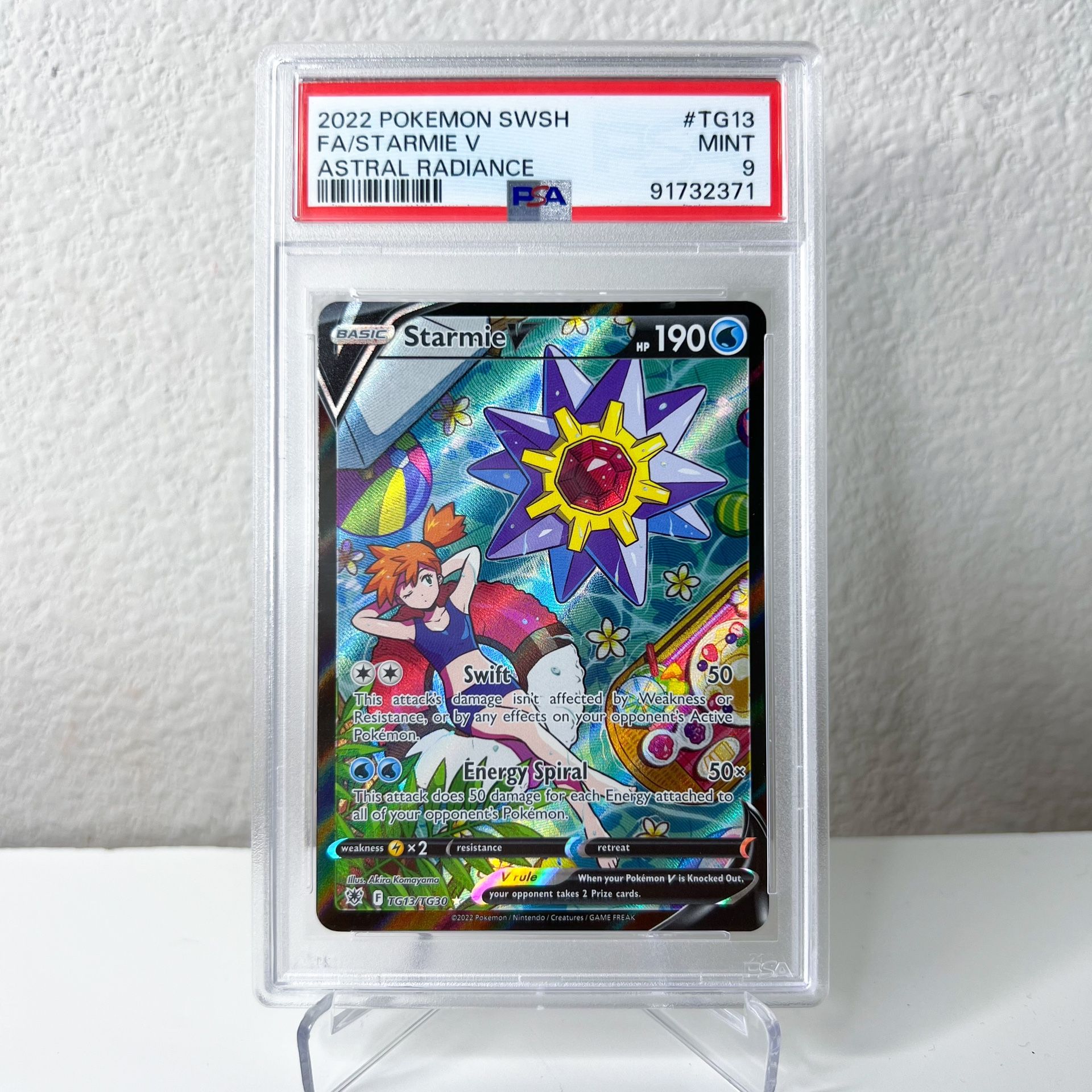 PSA 9 MINT Starmie V TG13/TG30 Full Art Astral Radiance Alternate Alt Art 2022