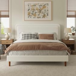 Brand new king size bed frame with a brand new king size mattress included - same day delivery available - Hablo espanol