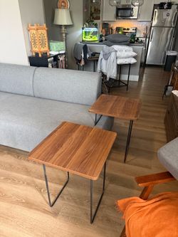 Couch with side tables
