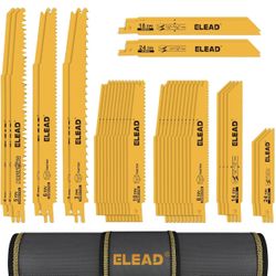 40-Piece Bi-Metal Reciprocating Saw Blade Set, Premium 4 & 6 & 9 Inch Wood & Metal Cutting Saw Blades with Storage Pouch, Long-Lasting Pruning Blades