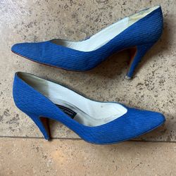 Stuart Weitzman Vintage Cerulean Blue Heel Pump 9