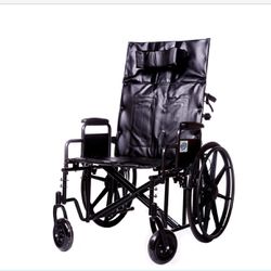 Wheelchair Reclining Back Heavy Duty Bariatric Desk Arm Padded Detachable with Cushioned Head 
