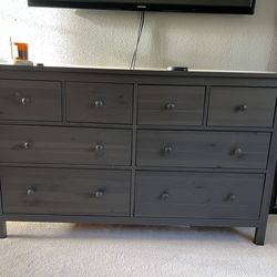 HEMNES 8-drawer dresser-grey AND 2 HEMNES 3-drawer dresser-grey