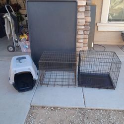 Small Pet Dog Cat Kennel Crates Or Pet House $15-$25 Each, X-large Plastic Tray $20 See All Photos 