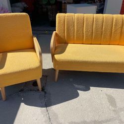 Retro Love Seat And Chair 