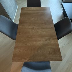 Tapscott 4 - Person Dining Table Sets With 47" Rectangular Table & 4 Upholstered Fabric Chairs