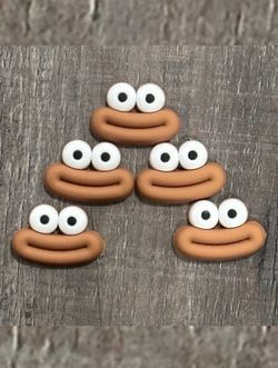 New Set of 5 Silicone Funny Emoji Face Arts & Crafts Charms