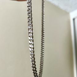 Flat Curb Cuban Link 20" Necklace .925 Silver