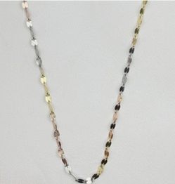 10k real solid Tri-Color Gold Chain Necklace