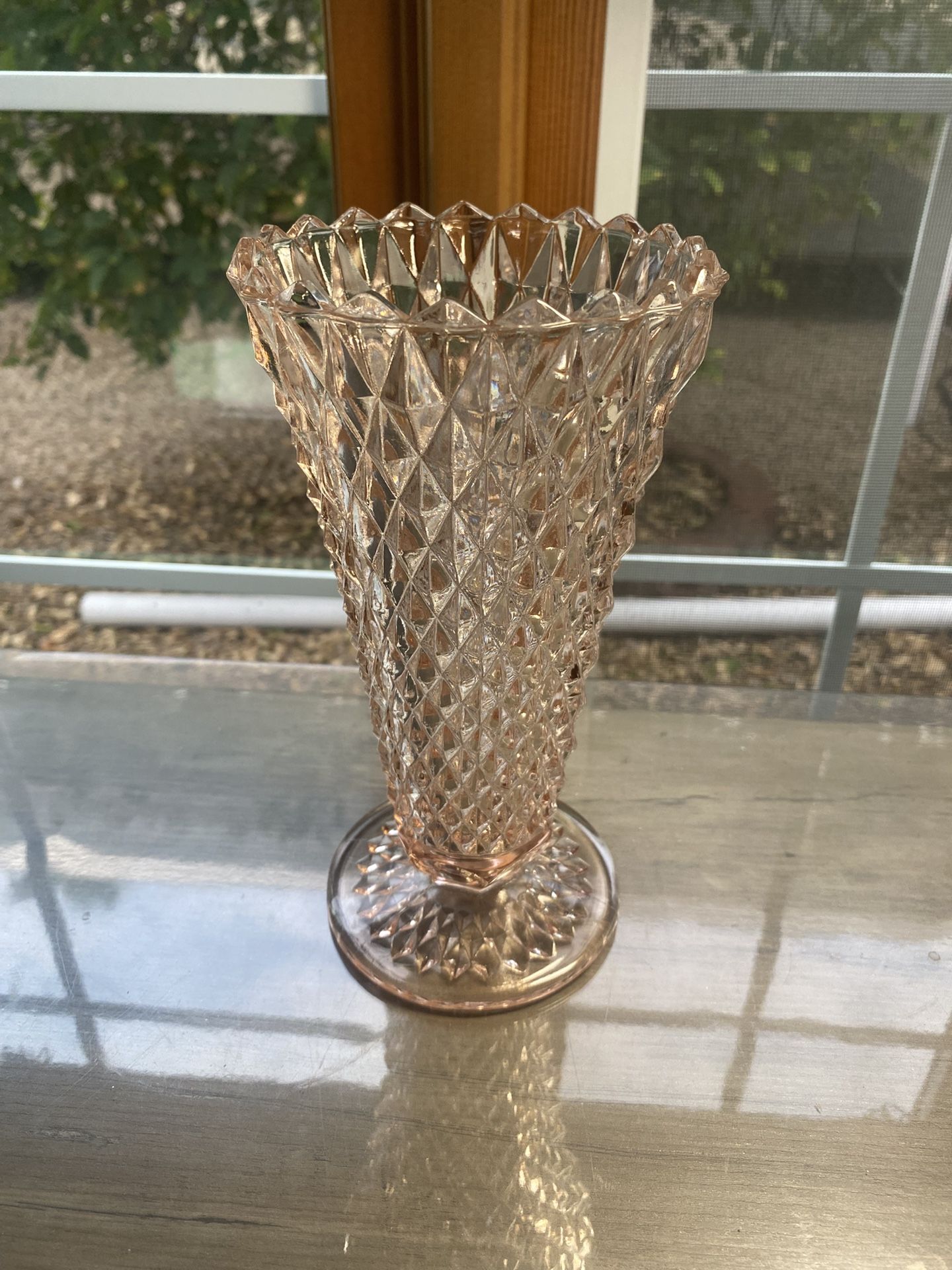 Pink Depression Glass Vase